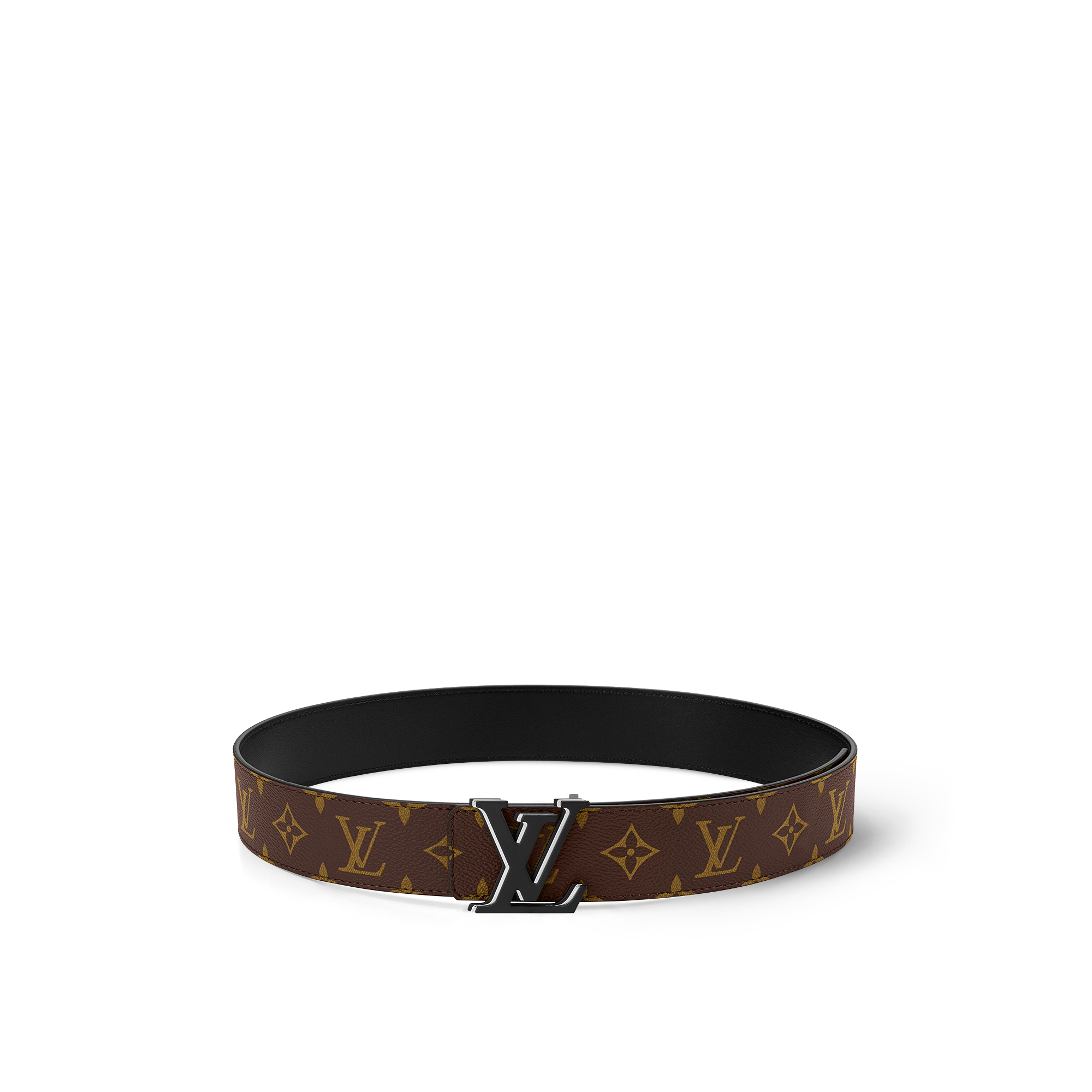 LV Optic 40MM Reversible Belt - Luxury Monogram Macassar Canvas Silver | LOUIS  VUITTON